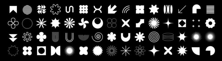 Brutalist style figures with simple geometric shapes for decor. vector