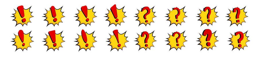 Explosive red and yellow symbols for urgent alerts and warnings. vector