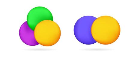 Empty Venn diagram template for data presentation. vector