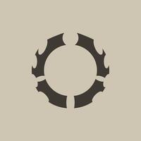 Gothic black avatar frame with a futuristic, demonic style. vector