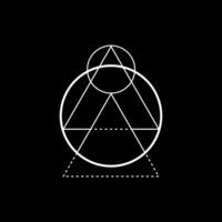 Minimal triangle with sacred geometry and mystical lines. vector