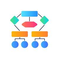 Gradient flowchart for network planning and data connections. vector