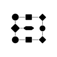 Minimal flowchart for hierarchy, team planning, and system layout. vector
