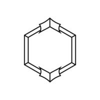 Hexagon with mystical and sacred elements. vector