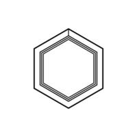 Hexagon with simple, mystical symbols. vector