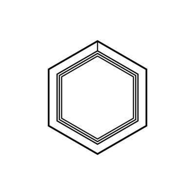 Hexagon with simple, mystical symbols.