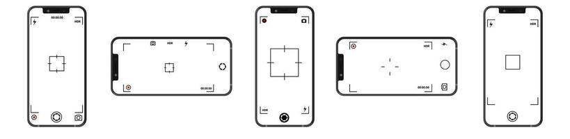 Camera interface with photo modes and zoom. vector