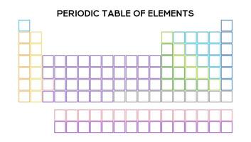 Colorful periodic table with atomic numbers and groups. vector