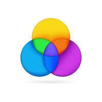 Minimalistic Venn diagram for data and presentation. vector