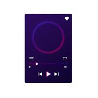 Dark music player with modern UI for playlist and track control. vector