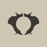 Black frame with horns for a devilish, scifi profile. vector