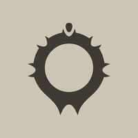 Dark avatar frame with horns for a scifi and gothic profile. vector