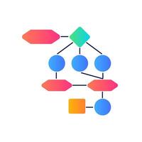 Colorful flowchart for hierarchy, connections, and workflow. vector