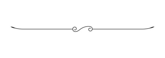 Thin line border with classic swirls for decorative templates. vector