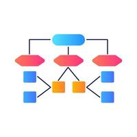 Vibrant flowchart for management structure and data flow. vector
