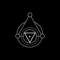 Spiritual triangle with sacred and mystical forms. vector