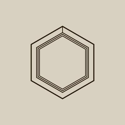 Hexagon with mystical, occult symbols.