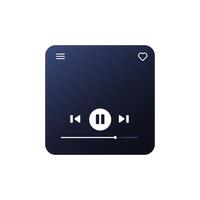 Colorful audio player with modern controls for playlist management. vector