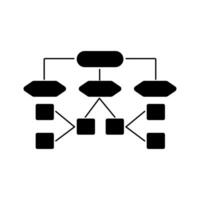 Black flowchart template for data organization and management vector