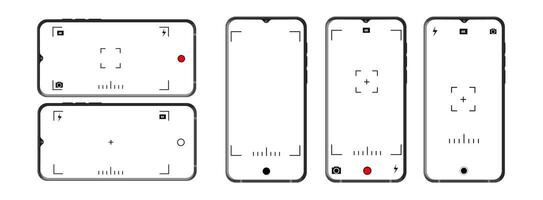 Photography interface with zoom and viewfinder options. vector