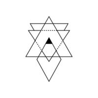 Sacred triangle with mystical and abstract shapes. vector