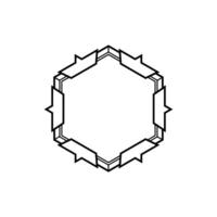 Hexagonal form with occult and spiritual design. vector