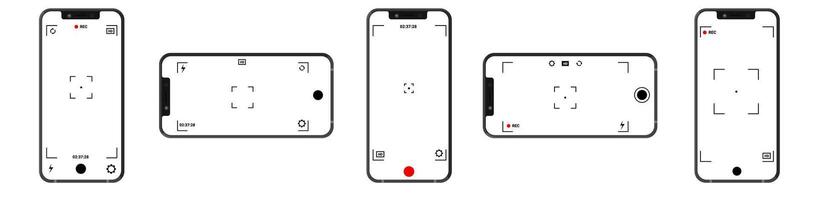 Camera template with adjustable settings and viewfinder vector