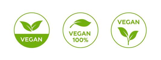 Green leaf icon with a circular design for vegan and eco themes. vector