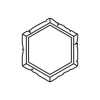 Simple hexagon with alchemical and mystical symbols. vector