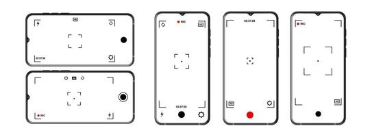 Camera app interface with adjustable zoom and frame vector