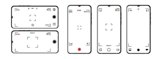 Photo interface with digital zoom and timer vector