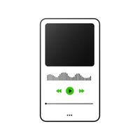 Interactive music player with colorful playlist and track options. vector