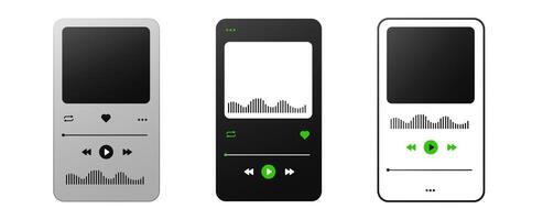 Minimal music player with gradient design for easy playback. vector