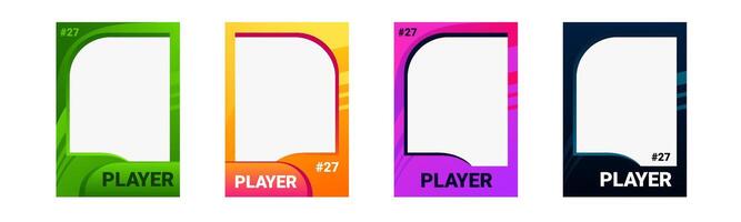 Colorful player card for professional team identity. vector
