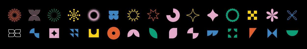 Minimalistic geometric shapes in brutalist style for decor. vector