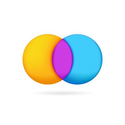 Bold Venn diagram for clear and colorful infographics.