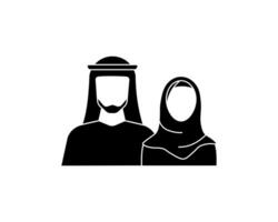 Muslim family icon symbolizing unity and traditional values. vector