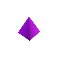 Purple pyramid with angular surfaces for education and math learning. vector