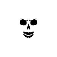 Scary Gothic skull with ink patterns and grunge for Halloween art. vector
