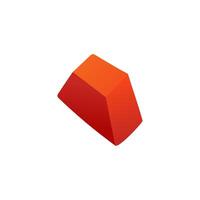 Red and orange prism with polygonal surfaces for math and learning. vector