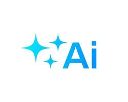 AI logo with gradient colors, abstract symbol, and modern bot design. vector