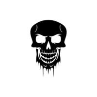 Horror skull with pirate elements and devil horns for dark themes. vector