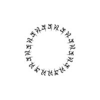 Looped black hieroglyphs with decorative and traditional design. vector