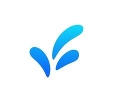 Modern minimal blue abstract shape with fluid curves and clean lines on a white background vector