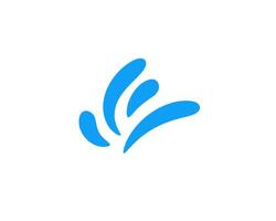 Blue abstract logo design with curved shapes and smooth lines on white background vector
