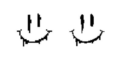 Minimalist black smiley faces with vertical line eyes on white background vector