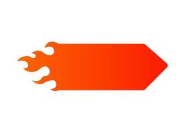 Bright flame-shaped arrow with fiery design and smooth gradients for bold visual impact vector
