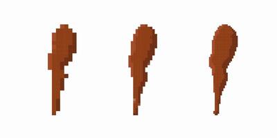 Three integer brown brush strokes with varying sizes and shapes vector