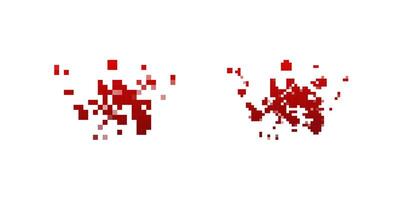 Red pixelated shapes in abstract form capturing modern digital aesthetic dynamic pattern vector