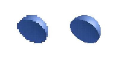 Two blue circular discs with smooth edges and minimalistic design vector